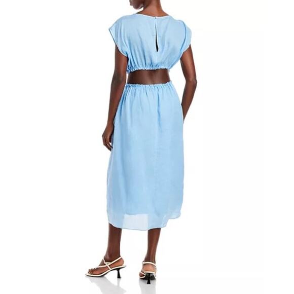 Rebecca Taylor Back Cutout Dress Azul Blue Size Small 100% ramie - Picture 2 of 8